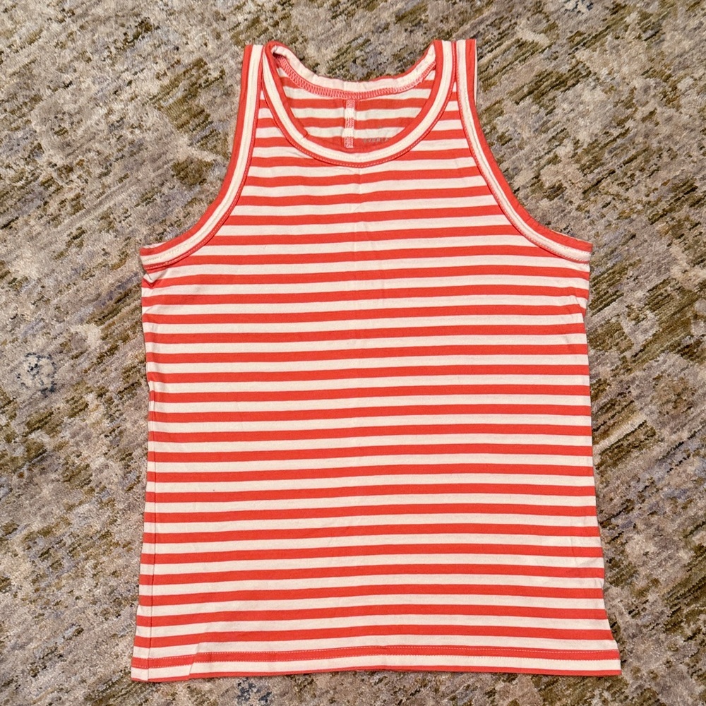 Everlane Cutaway Tank Striped Orange and Cream Women’s XS